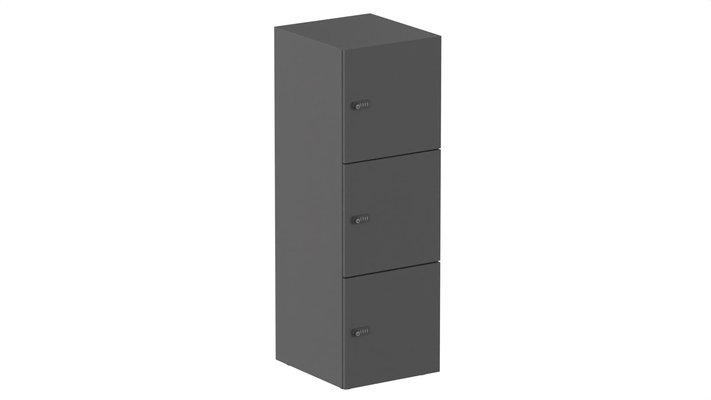 CASIERS - 3 cases - Meuble à cases H.137xL.45xP.50cm - 3 cases H43cm. portes pleine. serrure à code