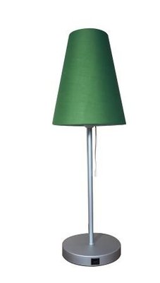 LUMINAIRES - Lampes - CUP MINI Lampe  à poser  avec abat jour tissu VERT pietement fin - dotèe d'une prise USB