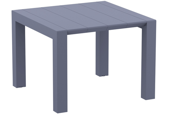 POLYPROPYLENE - TABLES  - MANHATTAN- Table extensible en polypropylène renforcé de fibre de verre -L100>140cm x100cm- Finition: plateau anthracite/piètement anthracite