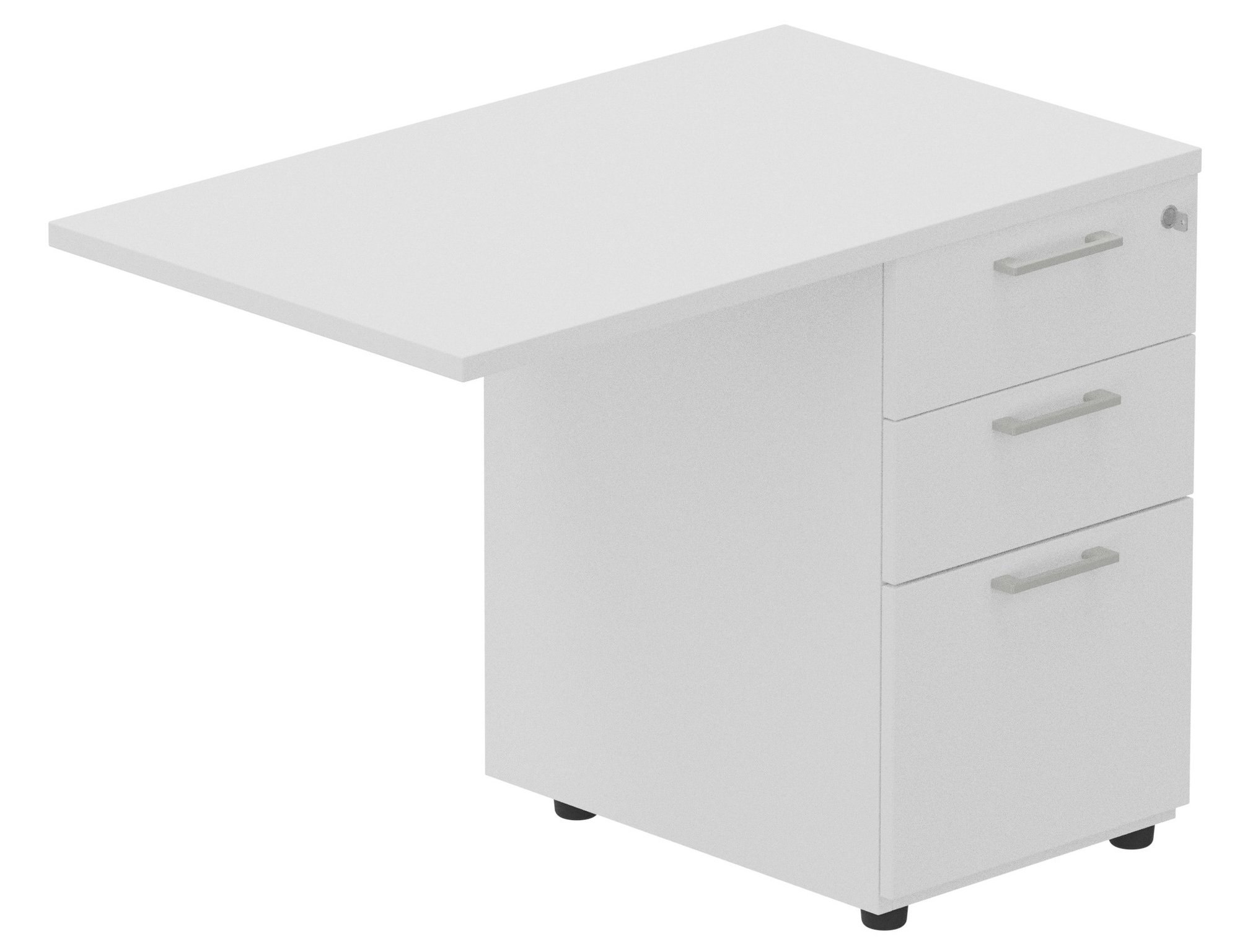 Retour sur caisson mélaminé, 60x80cm, Blanc/Aluminium