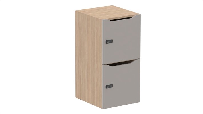 CASIERS - 2 cases - Meuble à cases H.92xL.45xP.50cm - 2 cases H43cm. portes avec découpe en partie haute. serrure à code