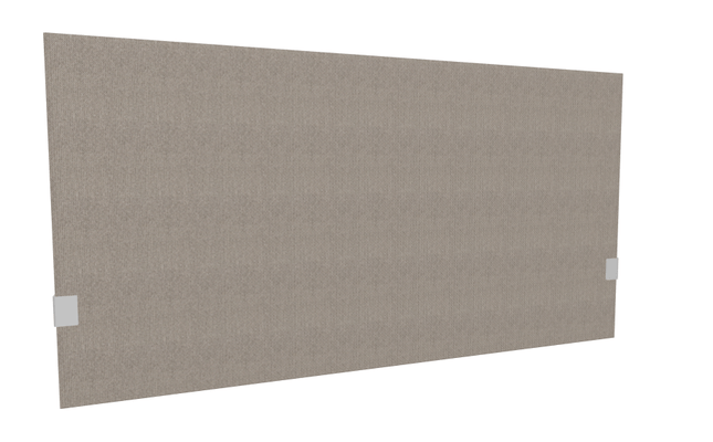 PANNEAUX ECRANS POUR BUREAU DROIT SOLO - Pour bureaux largeur 140 cm - SECRET Panneau-écran acoustique H74cm pour poste solo L.140cm. 2 faces tissu BERTA coloris marron glacé. pinces de fixation réglables en hauteur coloris aluminium