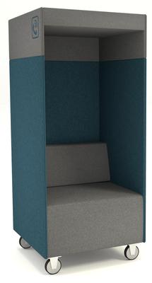 ALCOVE ACOUSTIQUE - Phones Boxes - Phonebox acoustique permet de passer les appels sans gêner les autres, coloris gris foncé et bleu