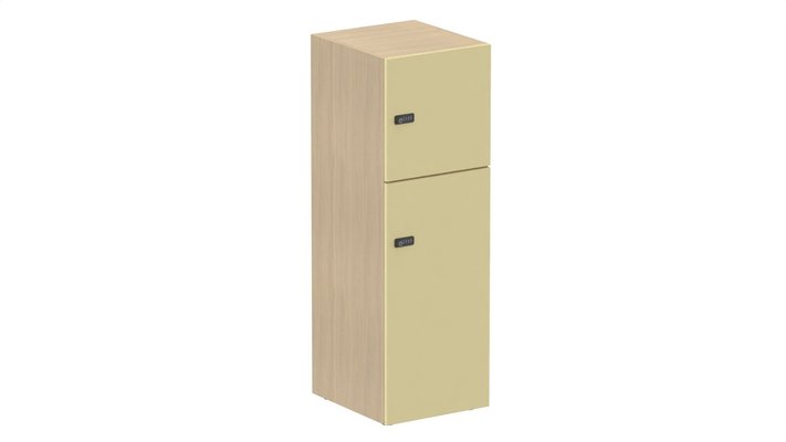 CASIERS - 2 cases - Meuble à cases H.137xL.45xP.50cm - 2 cases : 1 x H86cm (en bas) + 1 x H43cm. portes pleine. serrure à code