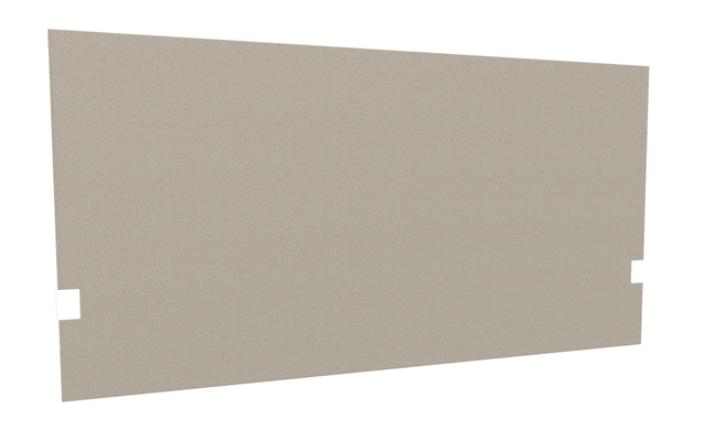PANNEAUX ECRANS POUR BUREAU DROIT SOLO - Pour bureaux largeur 140 cm - SECRET Panneau-écran acoustique H74cm pour poste solo L.140cm. 2 faces tissu LUCIA coloris cappuccino. pinces de fixation réglables en hauteur coloris aluminium