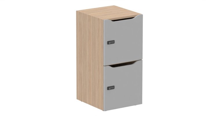 CASIERS - 2 cases - Meuble à cases H.92xL.45xP.50cm - 2 cases H43cm. portes avec découpe en partie haute. serrure à code