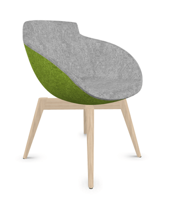 FAUTEUILS/POUFS - 4 pieds - Fauteuil COCO tapissé intérieur Tissu velito Gris / extérieur tissu Velito vert