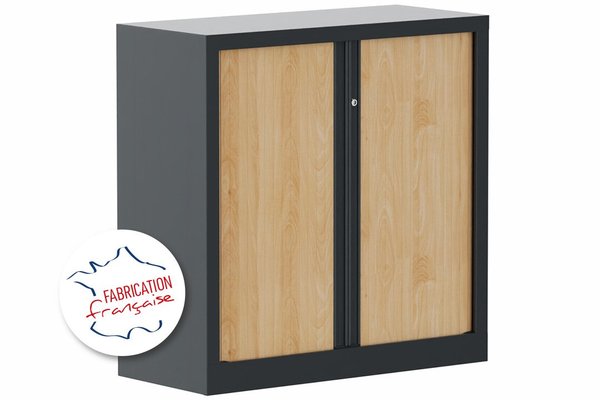 [Pas de famille] - [Pas de sous famille] - Armoire à rideaux H100xL100cm 2 tablettes