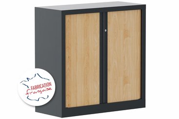 [Pas de famille] - [Pas de sous famille] - Armoire à rideaux H100xL100cm 2 tablettes
