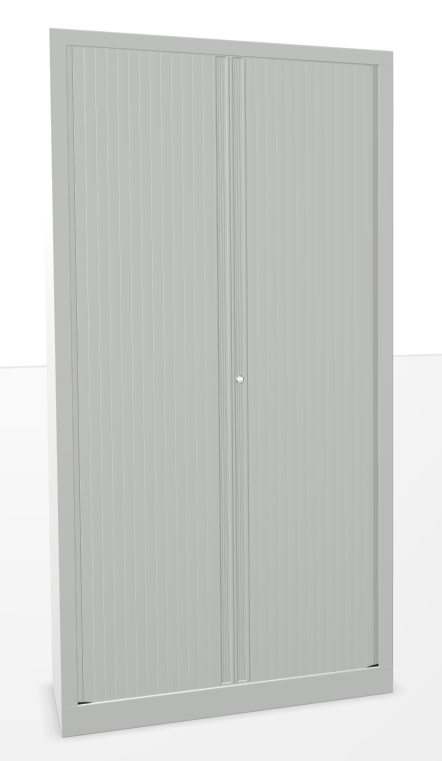 Armoire à rideaux H198xL100cm 4 tablettes gris clair