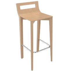 SCOLAIRE - Se Restaurer - Tabouret MATHILDE bois repose-pieds chromé - H80 cm