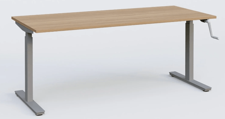 [Pas de famille] - [Pas de sous famille] - K_Pro 1 Poste solo RH 70-116 cm . Plateau 200*80 épaisseur 25mm, plateau noyer, pieds alu