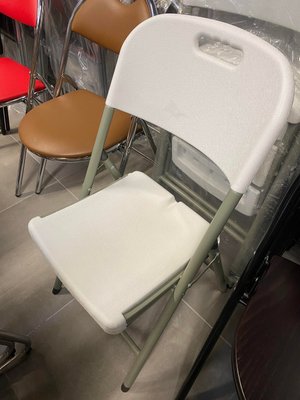 DESTOCKAGE - Chaise - Chaise pliante avec structure couleur aluminium, assise et dossier en polypropylène gris clair