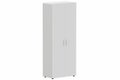 Armoire mélamine H196xL100cm portes bois BLANC ET CORPS Noir