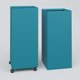 Poubelle 1 Module HT 75 cm Larg. 30 cm Prof. 60 cm avec roulettes . Coffre Turquoise
