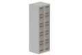 Vestiaire multicases 2 colonnes L,30cm 5 cases (fermeture cadenas) H,180xL,60xP,50cm coffre gris clair/portes basalte