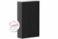 Armoire à rideaux démontable H198xL120cm 4 tablettes coffre noir/rideaux noir - sur délai