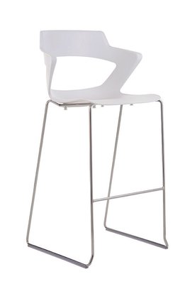 FAUTEUILS/POUFS - Piétement Luge - SWEETY Chaise haute pied luge. assise H74cm. coque polypropylène coloris blanc. piétement chrome