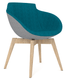 COCO Siège Lounge coque polyuréthane moulé tapissé Step intérieur Turquoise chiné / extérieur Gris chiné