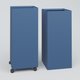 Poubelle 1 Module HT 75 cm Larg. 30 cm Prof. 60 cm avec roulettes . Coffre Bleu