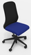 Fauteuil de travail mistral MESH NOIR Cadre Noir assise Tissu Non feu M1 BLEU "vendu sans accotoirs"