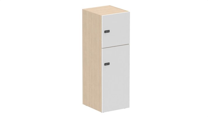 CASIERS - 2 cases - Meuble à cases H.137xL.45xP.50cm - 2 cases : 1 x H86cm (en bas) + 1 x H43cm. portes pleine. serrure à code