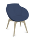 Coco - Fauteuil 4 pieds bois naturel (W1). Tissu Int Synergy Bleu Nuit SY62 (S62) - Tissu Ext Synergy Bleu Nuit SY62 (S62)
