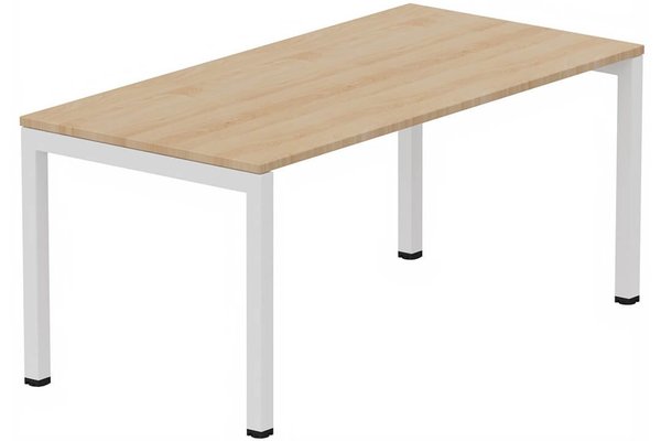 TABLES DE FORMATION - Composables piétement "Arche" - Module départ table composable 180x80cm hêtre/ blanc