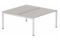 K3 Bench départ 2 plateaux fixes 160x80cm encombrement 160x165cm, plateau acacia, structure blanc