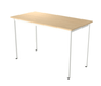 DECO Table forme rectangulaire L.120xP.60xH.75cm, mélamine chêne, pieds blanc mat