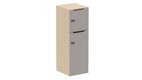 Meuble à cases H.137xL.45xP.50cm - 2 cases : 1 x H86cm (en bas) + 1 x H43cm. portes avec découpe en partie haute. serrure à code