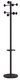 COLOR Portemanteau 8 patères, ht 175cm, tête pivotante, porte-parapluies, noir