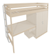 Lit mezzanine VERCORS II bois armoire à droite et bureau mélaminé sommier à lattes rigides - 90x200 cm