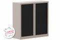 Armoire à rideaux H120xL120cm 2 tablettes