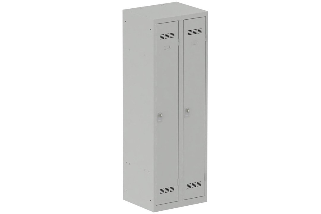Vestiaire industrie propre 2 portes (fermeture cadenas) H180xL60xP50cm coffre gris clair/ porte(s) gris clair