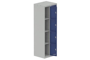 VESTIAIRES MULTICASES - 2 Colonnes - Vestiaire multicases, 2 colonnes L.60cm/8 cases, coffre gris clair/portes bleu foncé