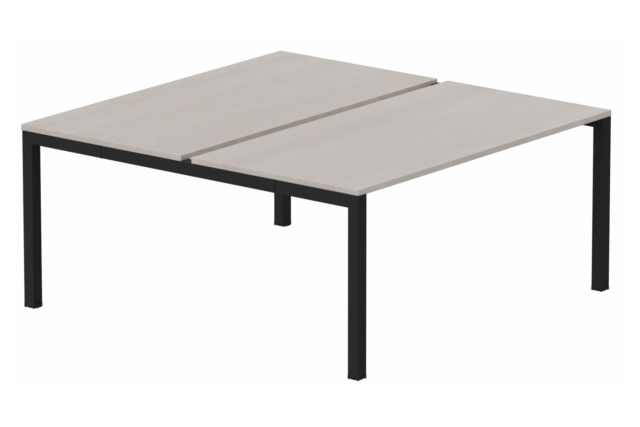 k3 - Bench départ 2 Plateaux fixes 140x70 (encombrement P145xL140cm) -Finitions : PLATEAUX: ACACIA (AK) / PIETEMENTS: NOIR GRAINE MAT (NG ) / 