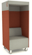 Phonebox acoustique permet de passer les appels sans gêner les autres, coloris orange et gris clair 