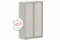 Armoire à rideaux H160xL100cm 3 tablettes coffre aluminium/rideaux acacia - sur délai