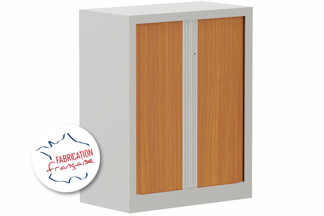 Armoire à rideaux H100xL80cm 2 tablettes
