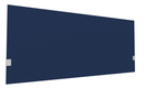 SECRET Panneau-écran acoustique H74cm pour poste solo L.160cm. 2 faces tissu LUCIA coloris bleu. pinces de fixation réglables en hauteur coloris aluminium