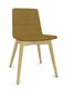 MELODY chaise 4 pieds bois. face intérieure tissu STEP mélange jaune chiné face extérieure tissu step mélange coloris jaune chiné piétement frêne naturel