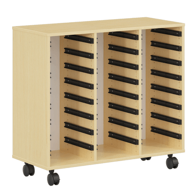 SCOLAIRE - Decouvrir - Meuble à composer PICCOLO mobile 3 colonnes mélaminé - L104,5xP45xH95 cm - Hêtre miel