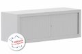 Armoire rehausse H44xL120cm coffre gris clair/rideaux gris clair