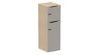 Meuble à cases H.137xL.45xP.50cm - 2 cases : 1 x H86cm (en bas) + 1 x H43cm. portes avec découpe en partie haute. serrure à code