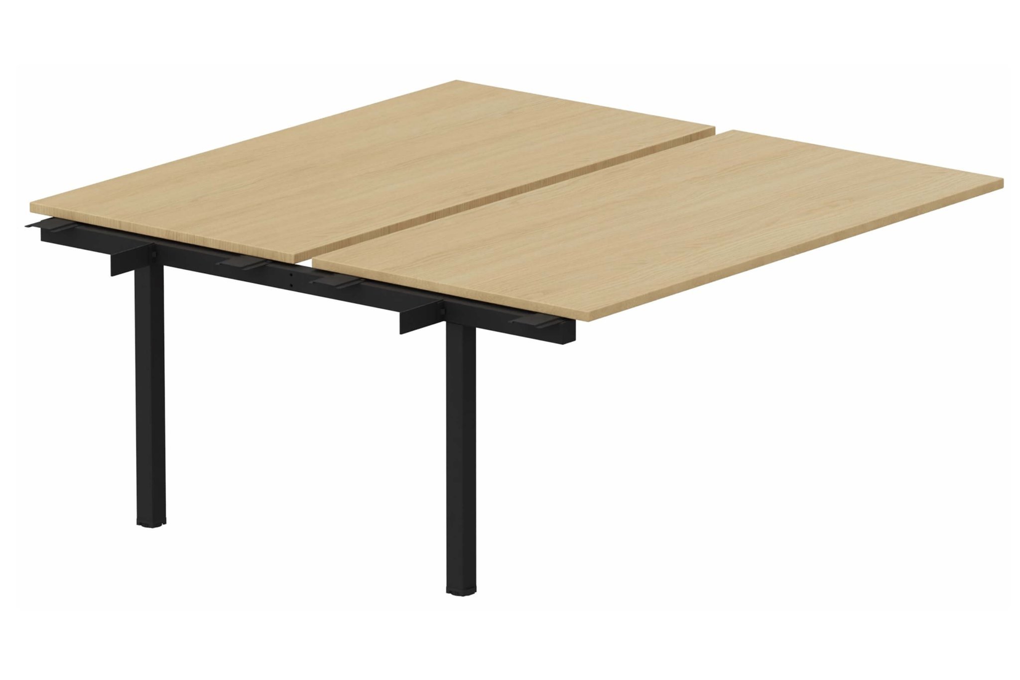 k3 - Bench suivant 2 Plateaux fixes 140x80 (encombrement P165xL140cm) -Finitions : PLATEAUX: CHENE (CE) / PIETEMENTS: NOIR GRAINE MAT (NG ) / 
