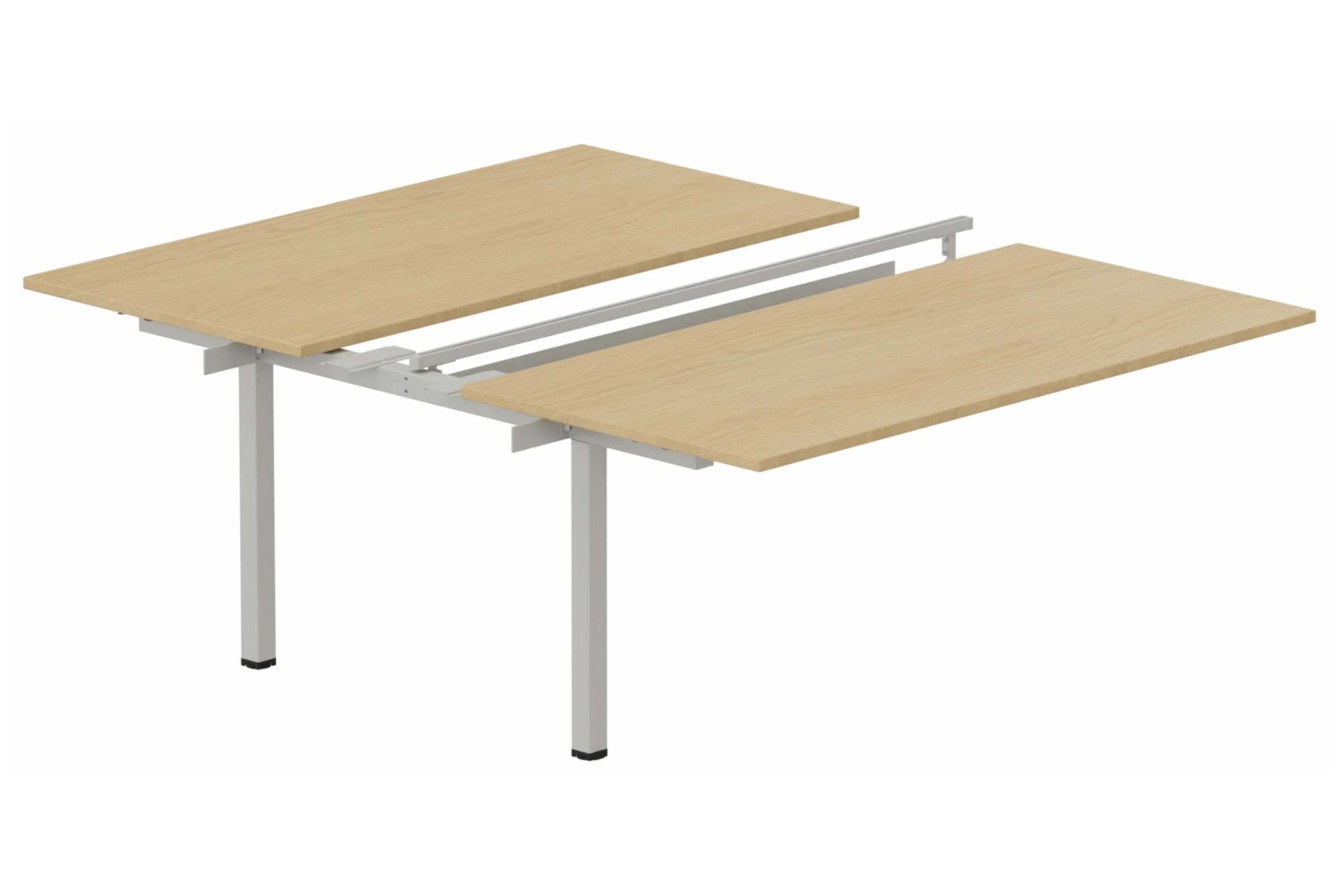 K3 - Bench suivant 2 Plateaux coulissants 120x80 (encombrement P165xL120cm) -Finitions : PLATEAUX: CHENE (CE) / PIETEMENTS: ALUMINIUM (AL)
