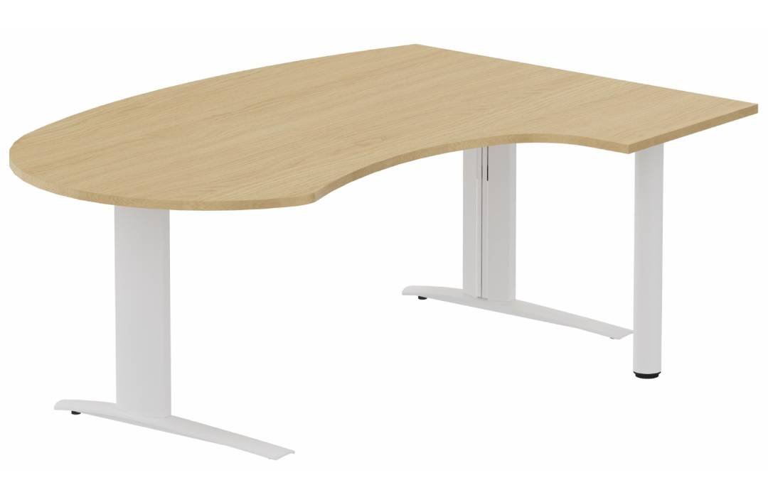 k1 Poutre -  Plan compact 90° asymétrique Manager 190x141x104 / 60cm, pied de soutien sous retour à droite -