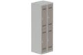Vestiaire multicases 2 colonnes L,30cm 2 cases (fermeture cadenas) H,180xL,60xP,50cm coffre gris clair/portes basalte