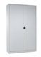 Armoire monobloc métal portes battantes, 4 tablettes L.120xH.195xP42cm gris clair SEPCAIL AVEC SERRURE MORAILLON